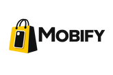 Mobify logo with a yellow shopping bag icon on a white background